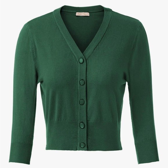 Green Button-Up Cardigan - Picture 4 of 9
